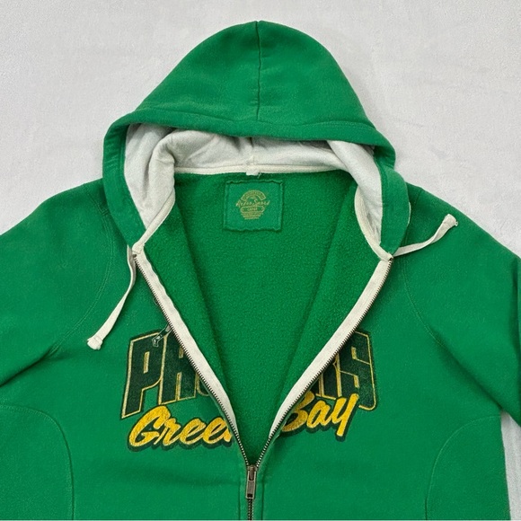 Retro Sport Green Bay Packers Football Green Full Zip Hoodie Sweatshirt Womens L - Picture 4 of 10